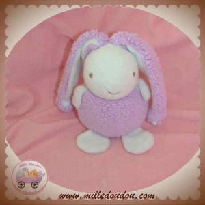 AJENA DOUDOU LAPIN BLANC MAUVE ROSE SOS