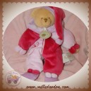 BABYNAT SOS DOUDOU OURS QUASI PLAT VIOLET ROSE FUSHIA SOS