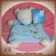 TEX DOUDOU OURS BLANC PLAT BLEU TORTUE HIDE SOS