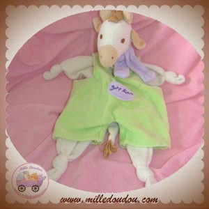 ANNA CLUB PLUSH DOUDOU GIRAFE SAM BLANCHE SALOPETTE VERTE SOS