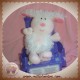 LUMINOU SOS DOUDOU CHIEN MOUTON BOUCLETTE BLANC ROSE BRODE JEMINI