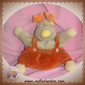 Doudou peluche cerf renne elan beige MERADISO