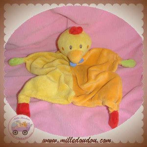 PARADISE TOYS DOUDOU CANARD PLAT ORANGE JAUNE LIDL SOS