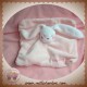 KIMBALOO SOS DOUDOU LAPIN PLAT BLANC ROSE 1ER DOUDOU