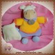 DOUDOU ET COMPAGNIE SOS ANE GRAINE DE DOUDOU ORANGE MAUVE MOUCHOIR