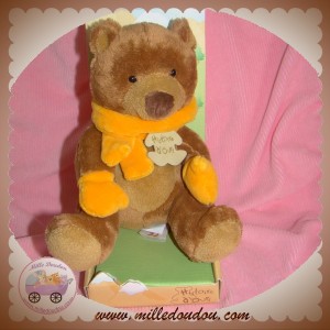 HISTOIRE D'OURS DOUDOU OURS MARRON ECHARPE ORANGE MONTAGNE SOS