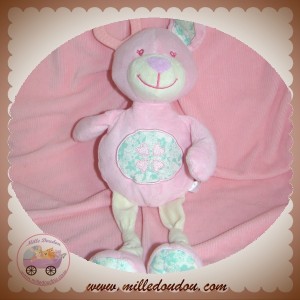 TEX SOS DOUDOU SOURIS LAPIN ROSE EVEIL COEUR FLEUR 32 cm