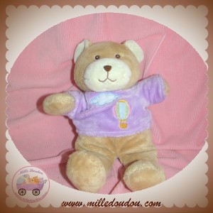 GIPSY SOS DOUDOU OURS BEIGE HAUT VIOLET MONGOLFIERE JAMBES