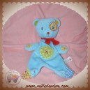 NICOTOY DOUDOU OURS PLAT BLEU ROND VERT CROIX SOS