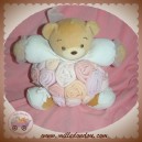 KALOO SOS DOUDOU OURS BOUQUET FLEUR ROSE BLANC