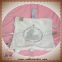 BAMBAM SOS DOUDOU CARRE MOUCHOIR PLAT ECRU BLANC ETIQUETTES