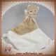 CADES SOS DOUDOU OURS ANGE BEIGE MOUCHOIR BLANC