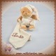 DOUDOU ET COMPAGNIE SOS OURS MARRON CORPS BLANC BIO MOUCHOIR