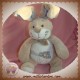 NOUKIE'S DOUDOU LAPIN OSCAR BINZ BEIGE BLEU MARRON 22 cm SOS