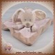 NICOTOY DOUDOU LAPIN TAUPE PLAT CARRE ROSE SOS