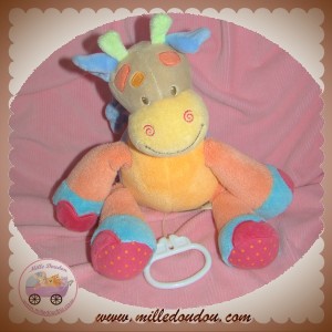 NATTOU SOS DOUDOU GIRAFE OASIS ORANGE ROSE BLEU MUSICAL