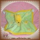 DISNEY DOUDOU OURS WINNIE L'OURSON PLAT VERT FLEUR JAUNE SOS