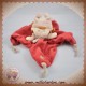 NICOTOY DOUDOU POUPEE FILLE LUTIN PLAT ROUGE TAUPE SOS