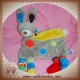 MOTS D'ENFANTS DOUDOU LAPIN GRIS JAUNE ECHARPE PLAT SOS 