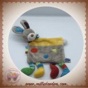 MOTS D'ENFANTS DOUDOU LAPIN GRIS JAUNE ECHARPE PLAT SOS 