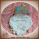 NICOTOY DOUDOU ELEPHANT GRIS MOUCHOIR BLANC BLEU SOS