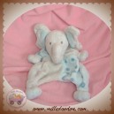 TCF SOS DOUDOU ELEPHANT MARIONNETTE BLANC POIS BLEU 17AAZELEFAN