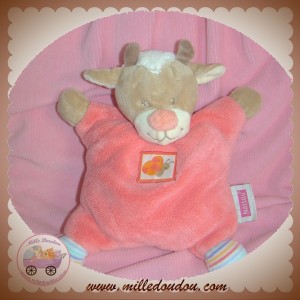 NATTOU DOUDOU ZAMIS VACHE QUASI PLAT ROSE HOCHET SOS