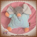 NATTOU DOUDOU ELEPHANT GRIS QUASI PLAT BLEU BUBBLES SOS