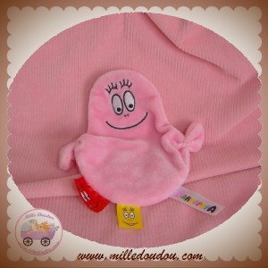 JEMINI DOUDOU BARBAPAPA PLAT ROSE 14 cm ETIQUETTES SOS