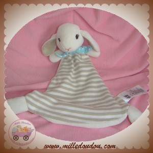 H&M H ET M SOS DOUDOU MOUTON LAPIN PLAT RAYE BEIGE ECRU