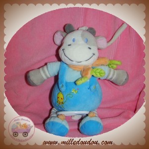 BEBEREVE SOS DOUDOU VACHE GIRAFE GRIS SALOPETTE BLEU MUSICAL NICOTOY