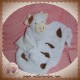 BABOU SOS DOUDOU VACHE PLATE TACHETE BLANCHE MARRON