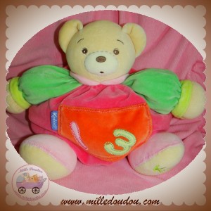 KALOO SOS DOUDOU OURS BOULE ROSE VERT 123