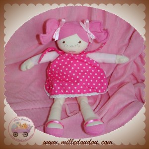 COROLLE SOS DOUDOU POUPEE TISSU ROBE ROSE A POIS