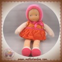 COROLLE SOS DOUDOU POUPEE JUPE ORANGE FLEUR TISSU