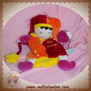 DOUDOU ET COMPAGNIE SOS CLOWN MAGICIENNE MARIONNETTE ROUGE ORANGE ETOILE