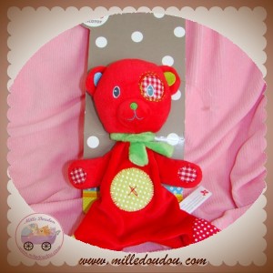 NICOTOY DOUDOU OURS PLAT ROUGE ROND VERT CROIX SOS