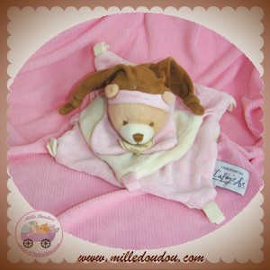 DOUDOU ET COMPAGNIE OURS PLAT ECRU ROSE LAFAYETTE SOS