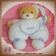 TAKINOU DOUDOU OURS BEIGE CORPS BLANC LISERET BLEU SOS