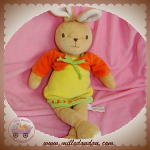 TAKINOU DOUDOU LAPIN ROBE JAUNE ORANGE SOS