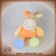 TEX SOS DOUDOU VACHE GIRAFE ORANGE FEUILLE