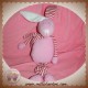 BOUT'CHOU MONOPRIX DOUDOU LAPIN ROSE ECHARPE RAYE ROUGE