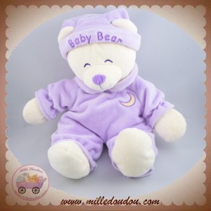 GIPSY DOUDOU OURS BLANC HABIT VIOLET BEAR SOS