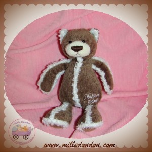 HISTOIRE D'OURS DOUDOU OURS MARRON COUTURE BLANCHE SOS