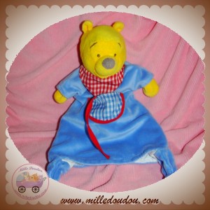 DISNEY DOUDOU OURS WINNIE L'OURSON PLAT BLEU SOS