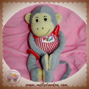 BAYARD SOS DOUDOU SINGE POPI GRIS 27 cm NOUNOURS