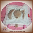 NATTOU DOUDOU LAPIN RIGOLO BEIGE PLAT BLANC ROSE NOEUD SOS