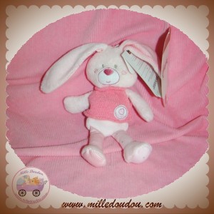 BERLINGOT DOUDOU LAPIN FILLE ROSE MOUCHOIR CAJOU SOS