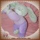 TEX DOUDOU LAPIN BOUCLETTE ALLONGE MUSICAL VIOLET OISEAU SOS