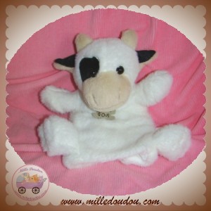 HISTOIRE D'OURS DOUDOU VACHE MARIONNETTE PELUCHE BLANC SOS